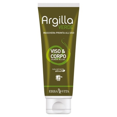Erba Vita Argilla verde maschera pronta viso e corpo senza alcol 250 ml