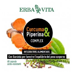 Erba Vita Curcuma & Piperina Complex integratore antiossidante dimagrante 60 capsule