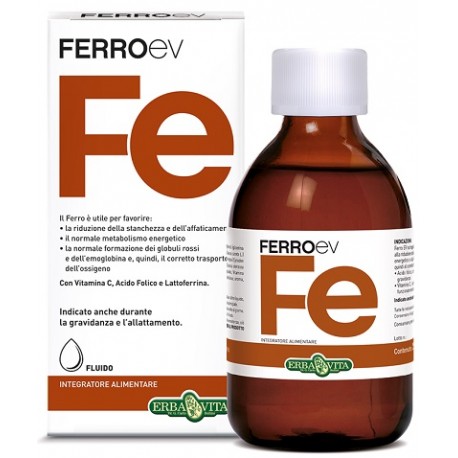 Erba Vita FerroEV Fe integratore di ferro per carenze e gravidanza 250 ml