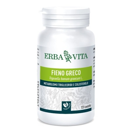 Erba Vita Fieno Greco integratore per metabolismo e trigliceridi 125 tavolette Erba Vita Fieno Greco integratore per metabolismo e trigliceridi 125 tavolette