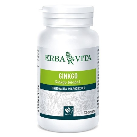 Erba Vita Gingko Biloba integratore per il microcircolo 125 tavolette Erba Vita Gingko Biloba integratore per il microcircolo 125 tavolette