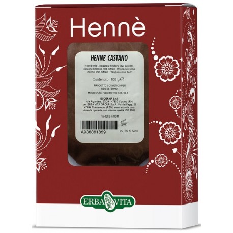 Erba Vita Henne Castano colorazione naturale per capelli 100 g 