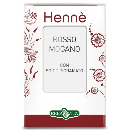 Erba Vita Henne Rosso Mogano con sodio picramato per colorazione dei capelli 100 g