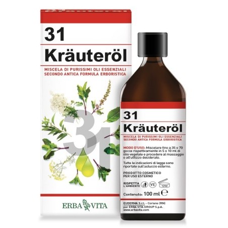 Erba Vita Krauterol 31 oli essenziali purissimi per massaggio o aromaterapia 100 ml Erba Vita Krauterol 31 oli essenziali purissimi per massaggio o aromaterapia 100 ml