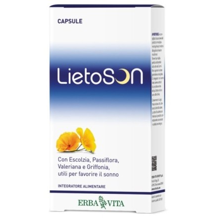 Erba Vita LietoSon integratore con estratti naturali per favorire il sonno 45 capsule Erba Vita LietoSon integratore con estratti naturali per favorire il sonno 45 capsule