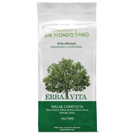 Erba Vita Malva Composta per tisane lenitive di intestino e stomaco 100 g 