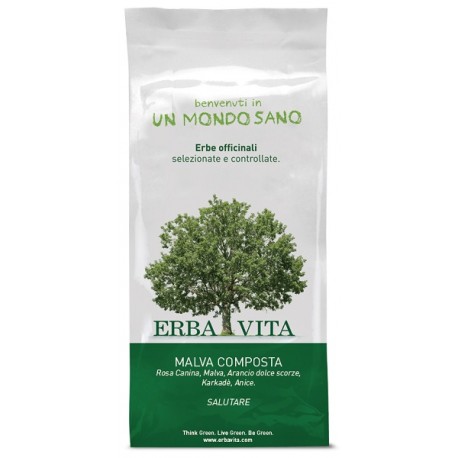 Erba Vita Malva Composta per tisane lenitive di intestino e stomaco 100 g 