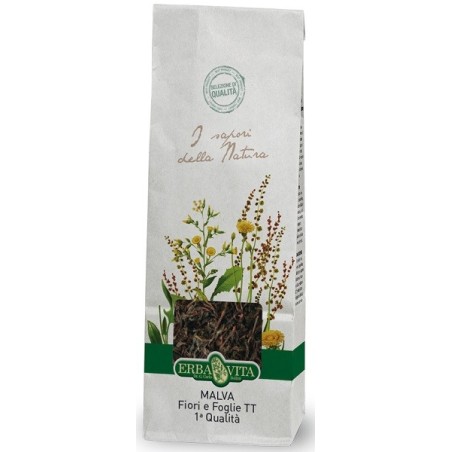 Erba Vita Foglie e fiori di Malva prima qualità per tisana lenitiva intestinale 100 g Erba Vita Foglie e fiori di Malva prima qualità per tisana lenitiva intestinale 100 g