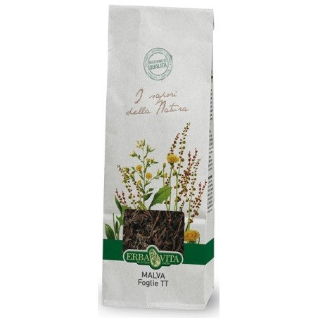 Erba Vita Foglie di Malva per tisana lenitiva per stomaco e intestino 100 g Erba Vita Foglie di Malva per tisana lenitiva per stomaco e intestino 100 g
