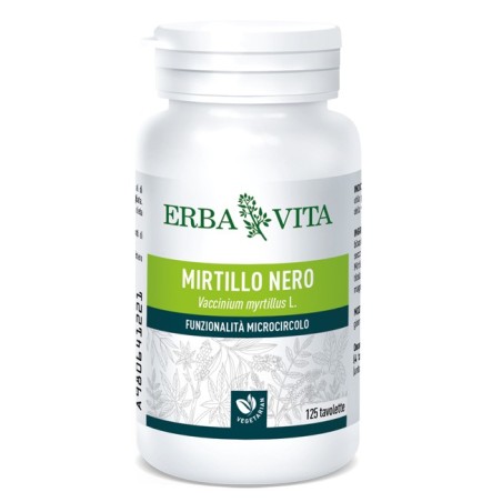 Erba Vita Mirtillo Nero integratore per la funzionalità del microcircolo 125 tavolette Erba Vita Mirtillo Nero integratore per la funzionalità del microcircolo 125 tavolette