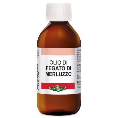 Erba Vita Olio di fegato di merluzzo integratore di vitamina A e D 100 ml