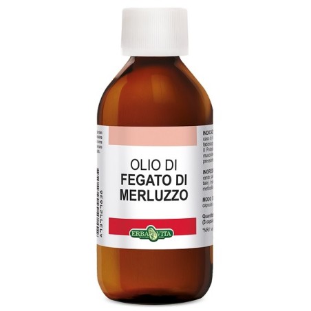 Erba Vita Olio di fegato di merluzzo integratore di vitamina A e D 100 ml Erba Vita Olio di fegato di merluzzo integratore di vitamina A e D 100 ml