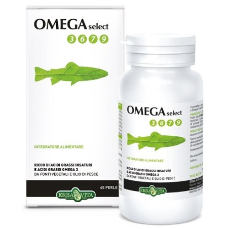 Erba Vita Omega Select 3 6 7 9 integratore per trigliceridi e circolazione 45 perle Erba Vita Omega Select 3 6 7 9 integratore per trigliceridi e circolazione 45 perle