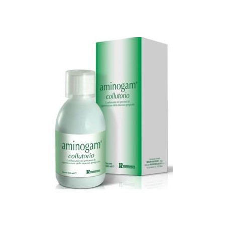 Aminogam Collutorio per rigenerazione della mucosa gengivale 200 ml Aminogam Collutorio per rigenerazione della mucosa gengivale 200 ml
