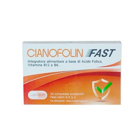 Cianofolin Fast integratore di acido folico 30 compresse orosolubili Cianofolin Fast integratore di acido folico 30 compresse orosolubili
