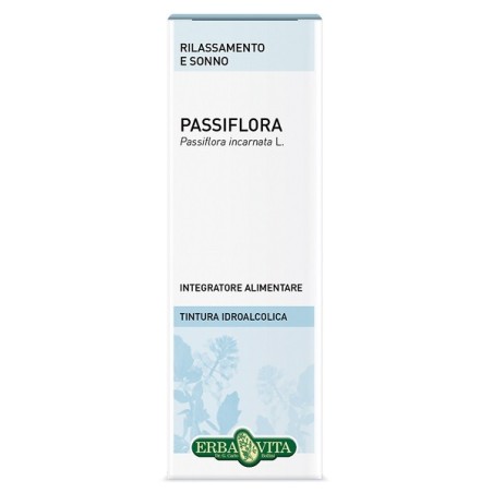 Erba Vita Passiflora sommità soluzione idroalcolica integratore per rilassamento e sonno 50 ml Erba Vita Passiflora sommità soluzione idroalcolica integratore per rilassamento e sonno 50 ml