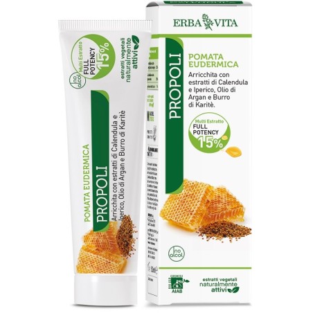 Erba Vita Pomata eudermica propoli per la cura di pelle fragile screpolata arrossata 50 ml Erba Vita Pomata eudermica propoli per la cura di pelle fragile screpolata arrossata 50 ml