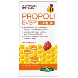 Erba Vita Propoli EVSP Junior 30 compresse masticabili gusto fragola per benessere della gola