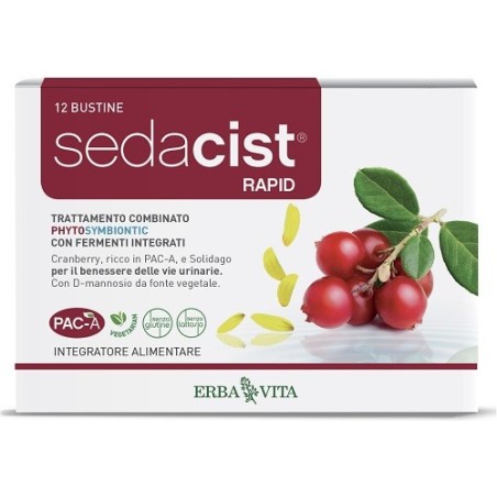 Erba Vita Sedacist Rapid integratore per il benessere delle vie urinarie 6 + 6 bustine Erba Vita Sedacist Rapid integratore per il benessere delle vie urinarie 6 + 6 bustine