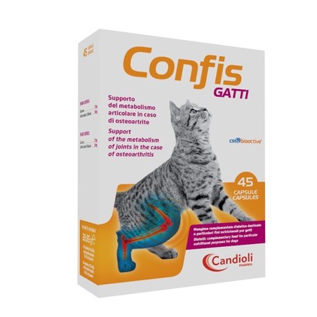 Candioli Confis Gatti integratore veterinario per artrite 45 capsule Candioli Confis Gatti integratore veterinario per artrite 45 capsule