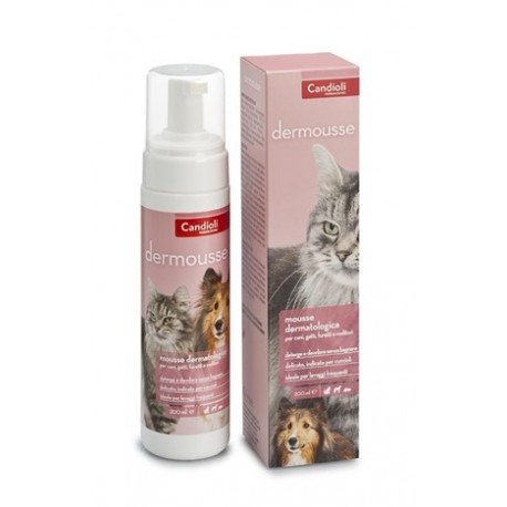 Candioli Dermomousse detergente a secco per cani gatti furetti roditori 200 ml