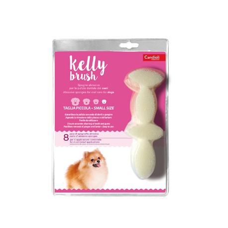 Candioli Kelly Brush Spugnetta abrasiva per la pulizia dentale dei cani 16 pezzi taglia piccola