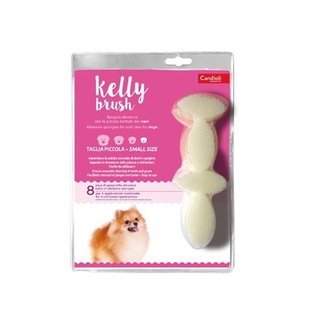 Candioli Kelly Brush Spugnetta abrasiva per la pulizia dentale dei cani 16 pezzi taglia piccola Candioli Kelly Brush Spugnetta abrasiva per la pulizia dentale dei cani 16 pezzi taglia piccola