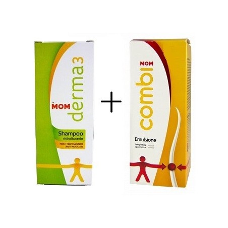 Candioli Mom Derma 3 Shampoo 200 ml + Emulsione 100 g ristrutturante per capelli post trattamento pidocchi Candioli Mom Derma 3 Shampoo 200 ml + Emulsione 100 g ristrutturante per capelli post trattamento pidocchi