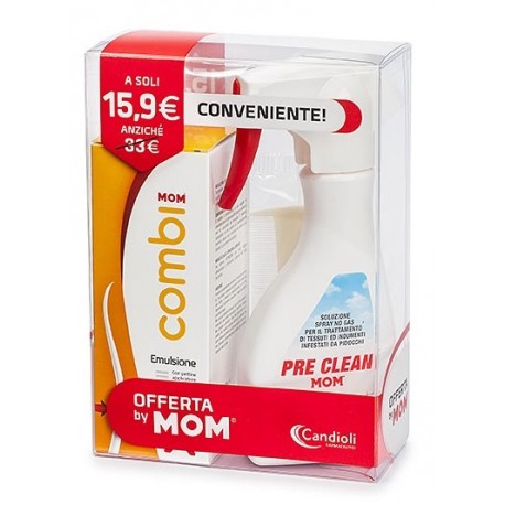 Candioli Mom Kit Emergenza pidocchi - Emulsione per capelli 100 g + Spray Pre Clean per tessuti 150 g