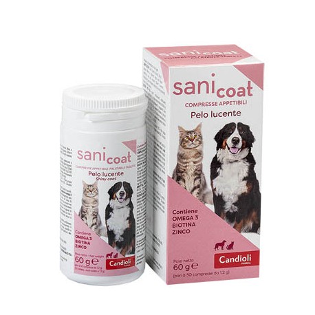 Candioli Sani Coat Pelo Lucente 50 compresse per il pelo di cani e gatti