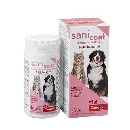 Candioli Sani Coat Pelo Lucente 50 compresse per il pelo di cani e gatti Candioli Sani Coat Pelo Lucente 50 compresse per il pelo di cani e gatti