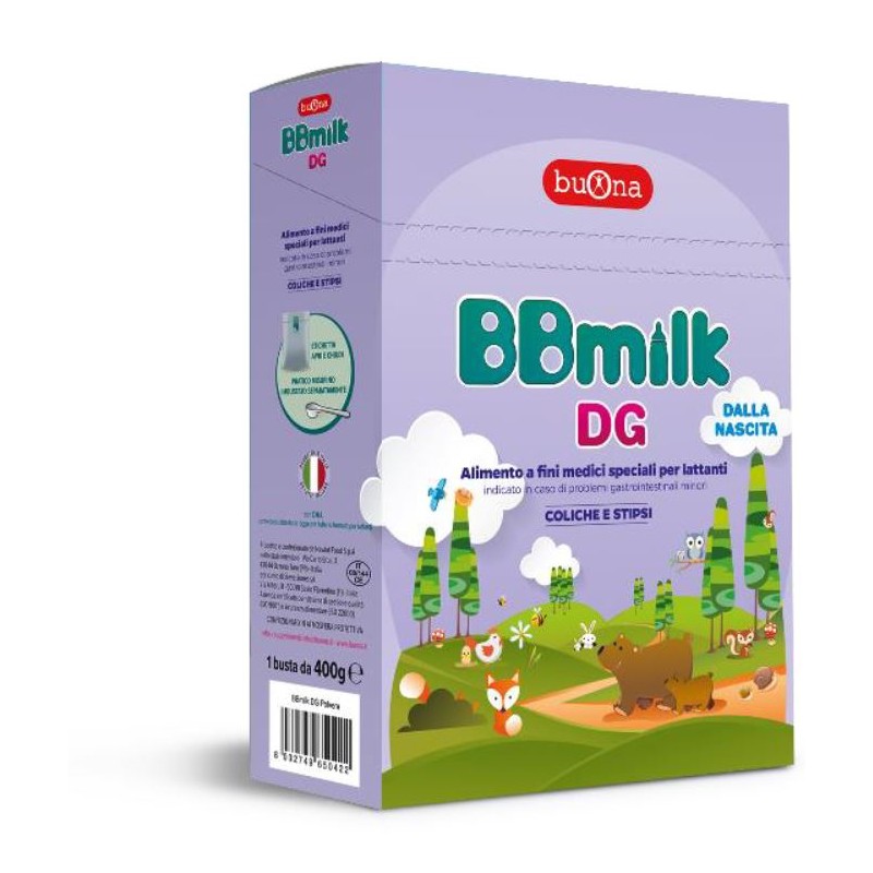 BBmilk DG Latte in polvere per bambini con coliche e stipsi 400 g