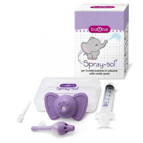 BUONA SPRAY-SOL KIT 5 PEZZI 1 SPRAY SOL + 1 SIRINGA LUER LOCK DA 5 ML + 1  AGO CANNULA + ELEFANTINO COPRI-SIRINGA