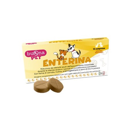 Steve Jones Buona Pet Enterina integratore per disturbi intestinali di cani e gatti 10 compresse Steve Jones Buona Pet Enterina integratore per disturbi intestinali di cani e gatti 10 compresse