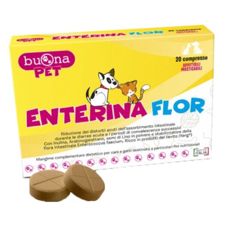 Steve Jones Buona Pet Enterina Flor integratore per il benessere intestinale di cani e gatti 20 compresse