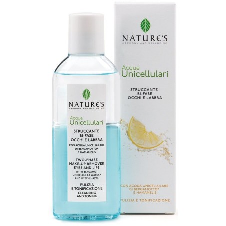 Nature's Acque Unicellulari Struccante bifasico occhi e labbra tonificante 125 ml Nature's Acque Unicellulari Struccante bifasico occhi e labbra tonificante 125 ml