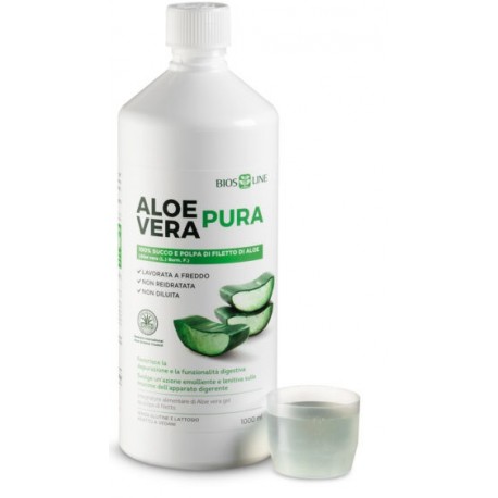 Bios Line Aloe Vera succo e polpa integratore lenitivo per digestione 1 litro