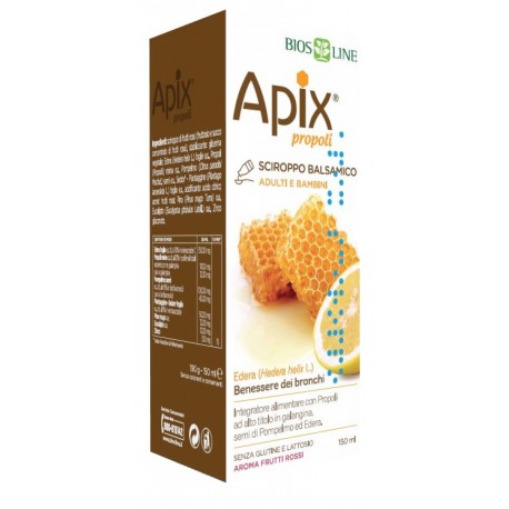 Bios Line Apix Propoli Sciroppo balsamico adulti e bambini per benessere dei bronchi 150 ml