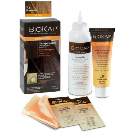 Bios Line Biokap Nutricolor Tinta per capelli 7.3 Biondo oro tubo + flacone Bios Line Biokap Nutricolor Tinta per capelli 7.3 Biondo oro tubo + flacone