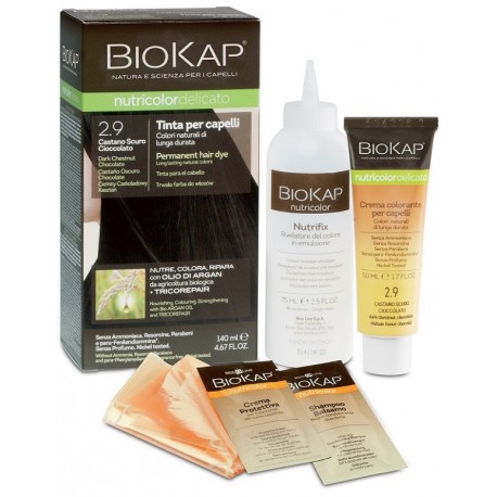 Bios Line Biokap Nutricolor Delicato Tinta per capelli 2.9 Castano scuro cioccolato tubo + flacone