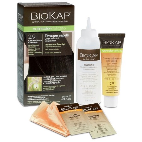 Bios Line Biokap Nutricolor Delicato Tinta per capelli 2.9 Castano scuro cioccolato tubo + flacone Bios Line Biokap Nutricolor Delicato Tinta per capelli 2.9 Castano scuro cioccolato tubo + flacone