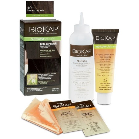 Bios Line Biokap Nutricolor Delicato Tinta per capelli 4.0 Castano naturale tubo + flacone Bios Line Biokap Nutricolor Delicato Tinta per capelli 4.0 Castano naturale tubo + flacone