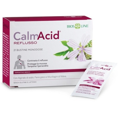 Bios Line CalmAcid Reflusso integratore per la mucosa gastrica 21 bustine monodose Bios Line CalmAcid Reflusso integratore per la mucosa gastrica 21 bustine monodose