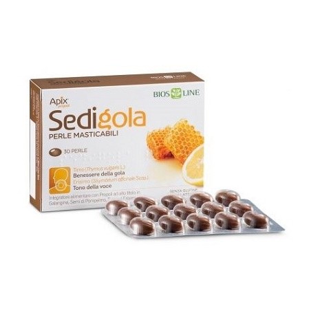 Bios Line Sedigola perle masticabili - Caramelle alla propoli per raffreddore e mal di gola 30 perle Bios Line Sedigola perle masticabili - Caramelle alla propoli per raffreddore e mal di gola 30 perle