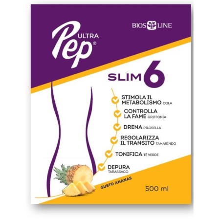 Bios Line Ultra Pep Slim 6 - Integratore drenante e dimagrante all'Ananas 500 ml Bios Line Ultra Pep Slim 6 - Integratore drenante e dimagrante all'Ananas 500 ml