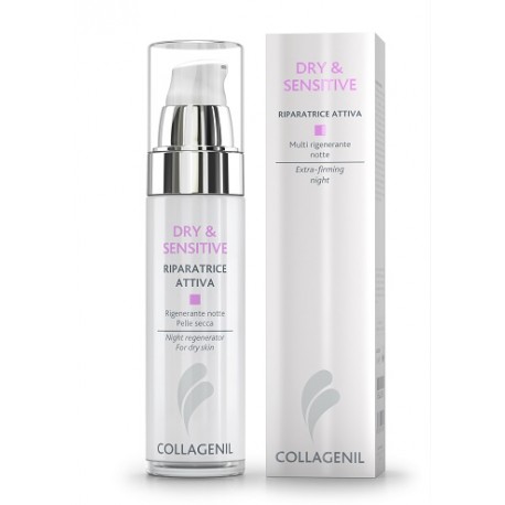 Collagenil Dry & Sensitive Riparatrice Attiva Crema viso rigenerante notte pelle secca 50 ml