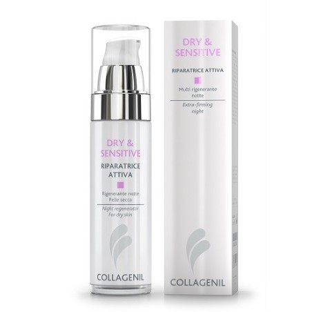 Collagenil Dry & Sensitive Riparatrice Attiva Crema viso rigenerante notte pelle secca 50 ml Collagenil Dry & Sensitive Riparatrice Attiva Crema viso rigenerante notte pelle secca 50 ml