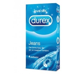 Durex Jeans Preservativo lubrificato massimo comfort 4 pezzi