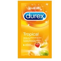 Durex Tropical preservativi aromatizzati arancia banana fragola mela 6 pezzi