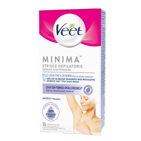 Veet Minima Strisce depilatorie ipoallergeniche per ascelle 16 pezzi